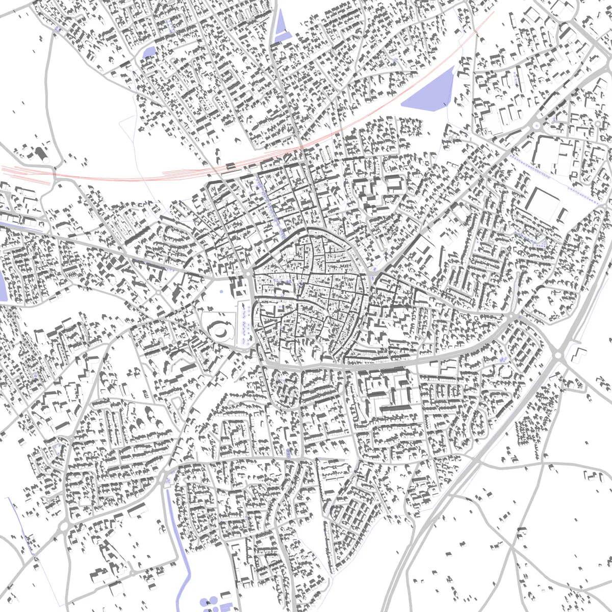 Lunel plan de situation (2,5 km)