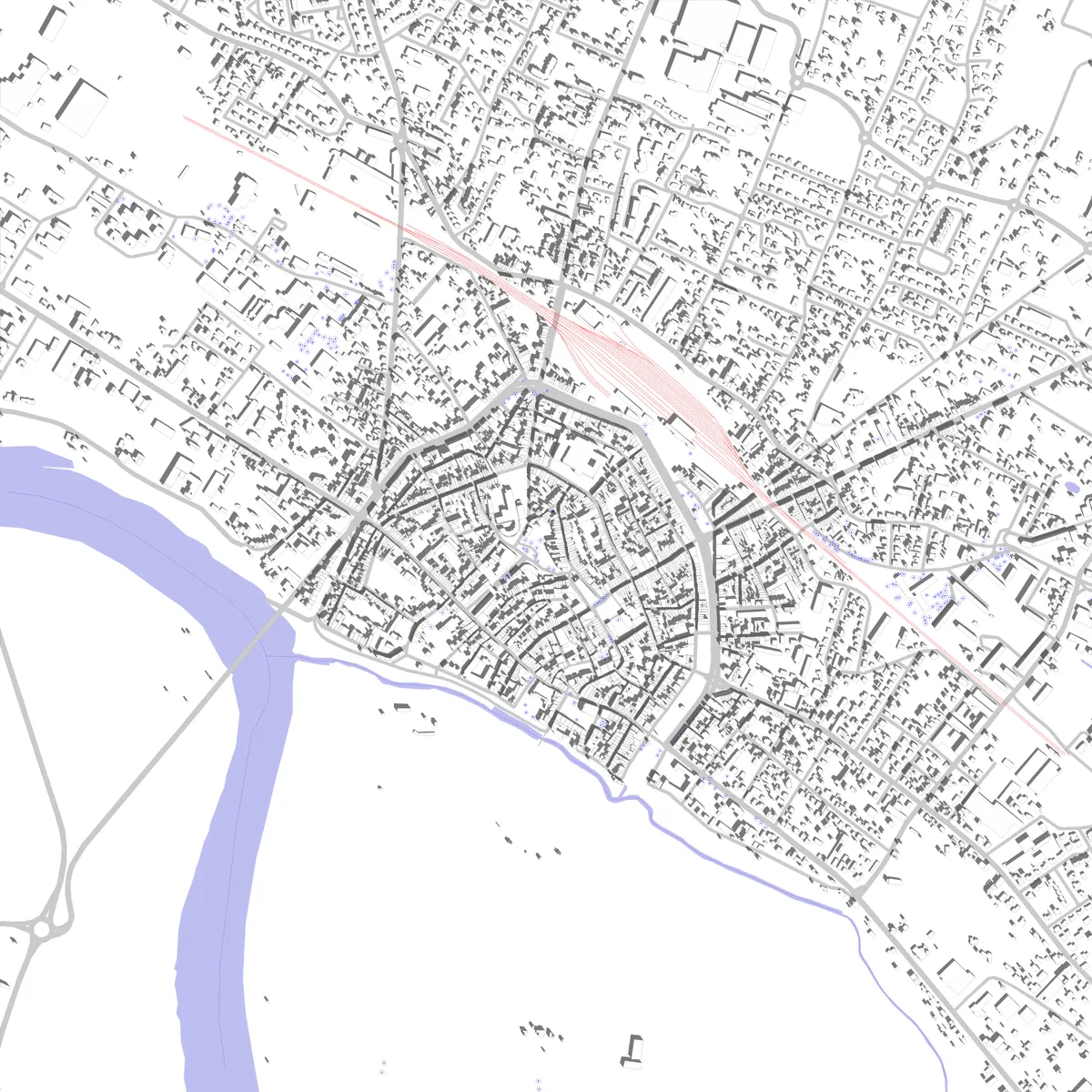 Marmande plan de situation (2,5 km)