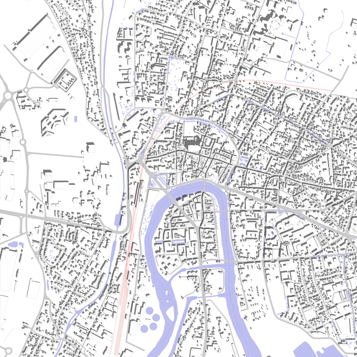Meaux plan de situation (2,5 km)
