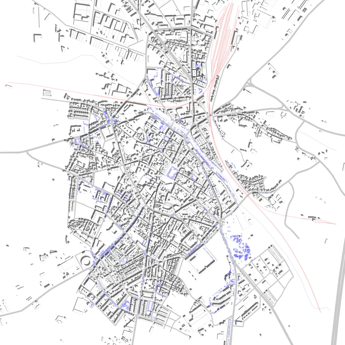 Medina del Campo plano de situación (2,5 km)