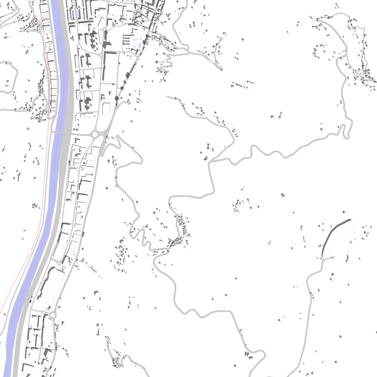 Mieres Lageplan (2,5 km)