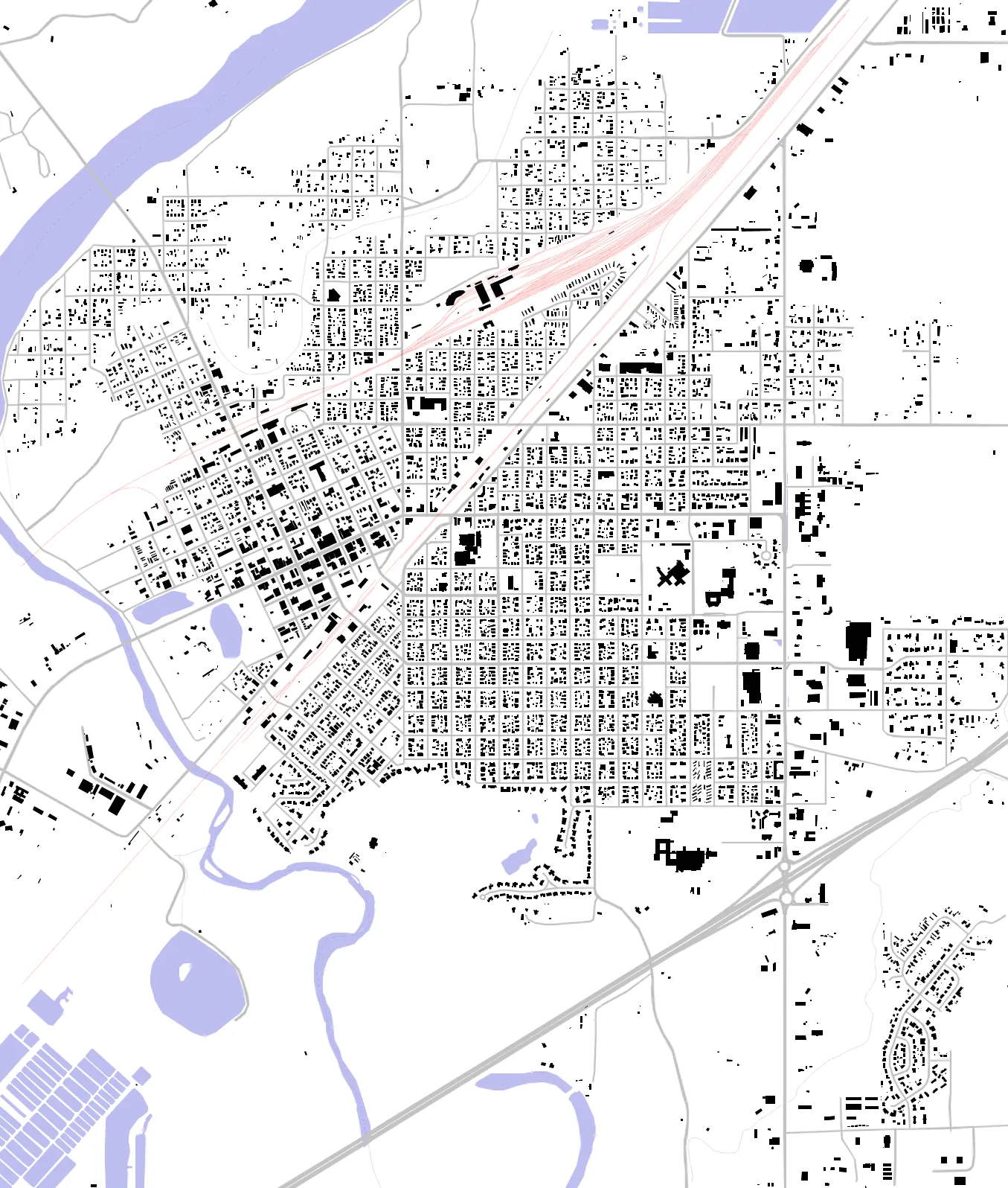 Miles City figure ground plan