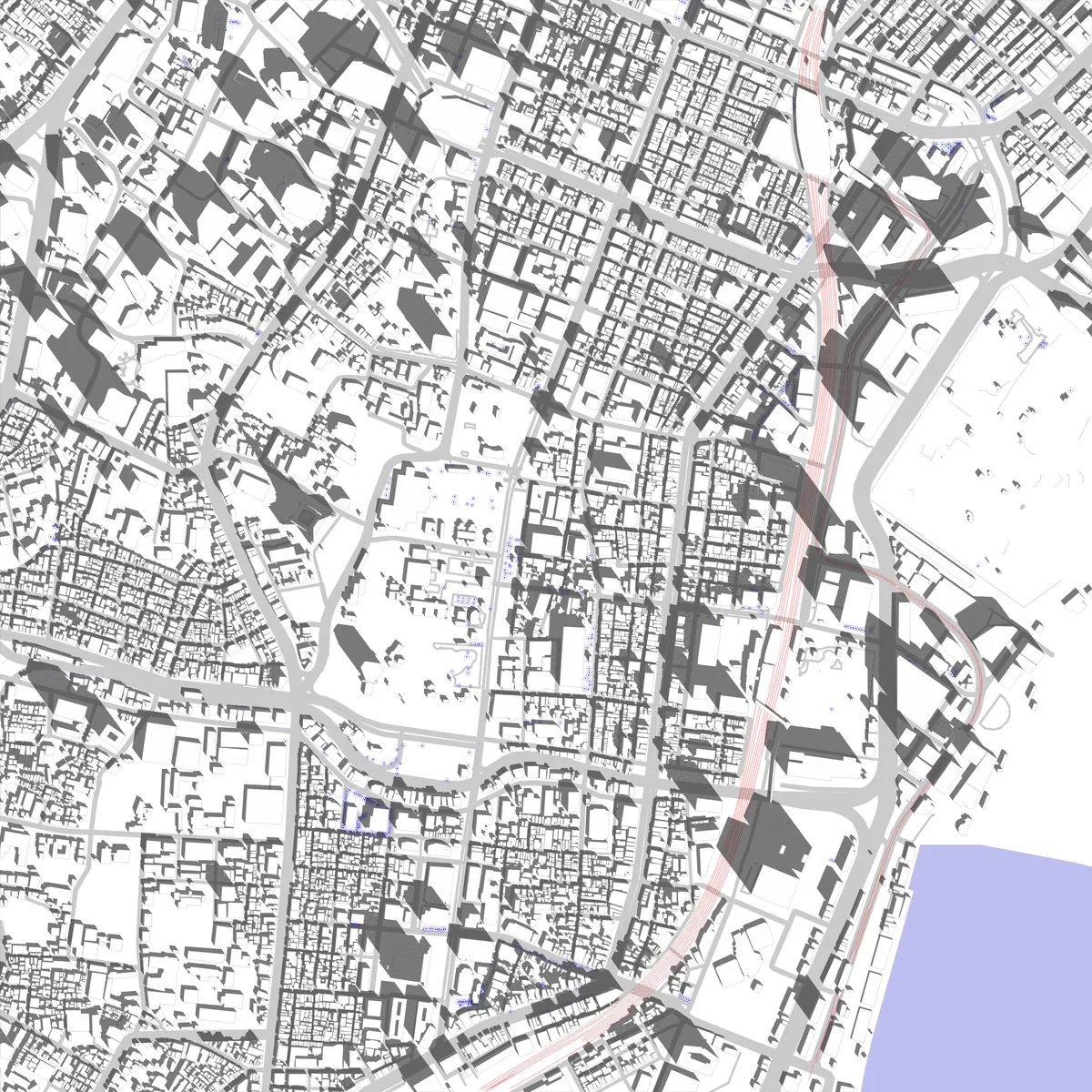港 敷地図 (2.5 km)