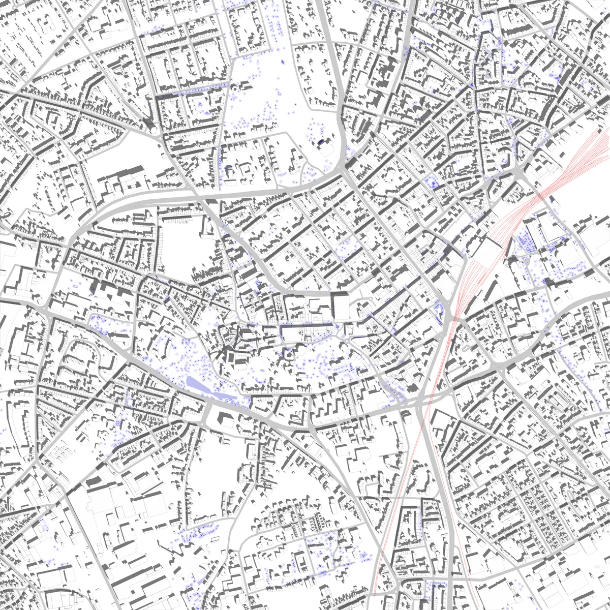 Mönchengladbach Lageplan (2,5 km)