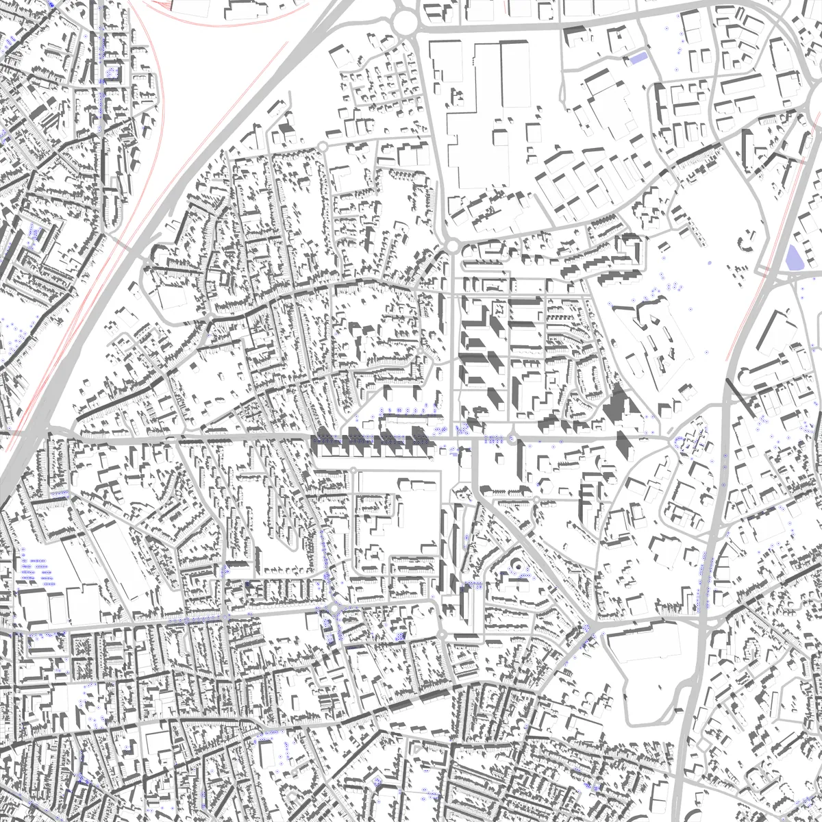 Mons-en-Barœul plan de situation (2,5 km)