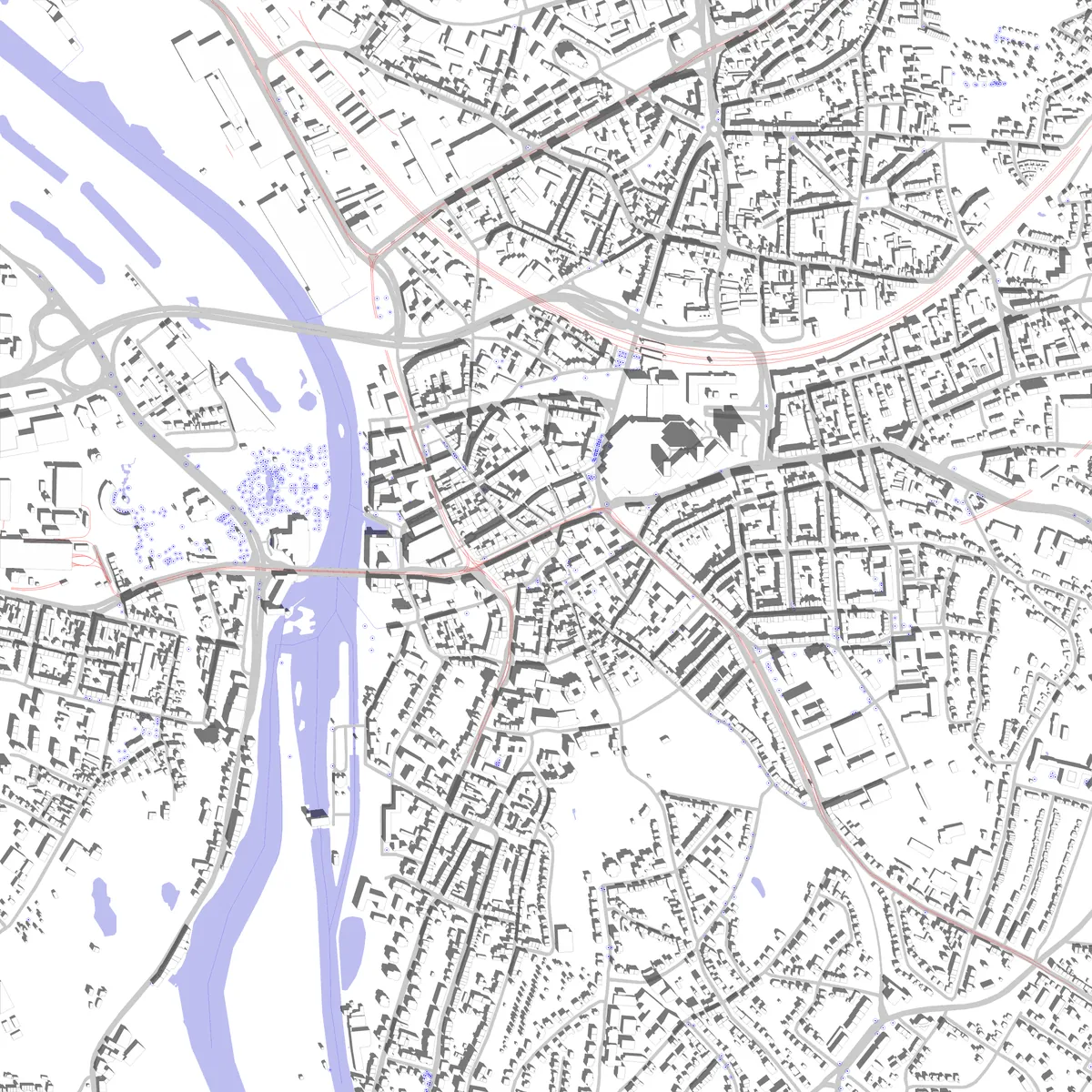 Mülheim an der Ruhr Lageplan (2,5 km)