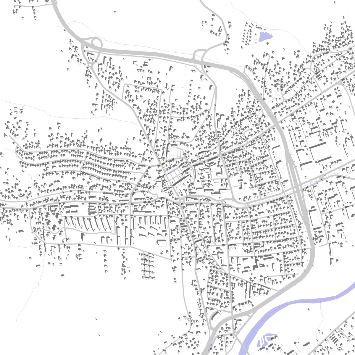 Myślenice site plan (2.5 km)