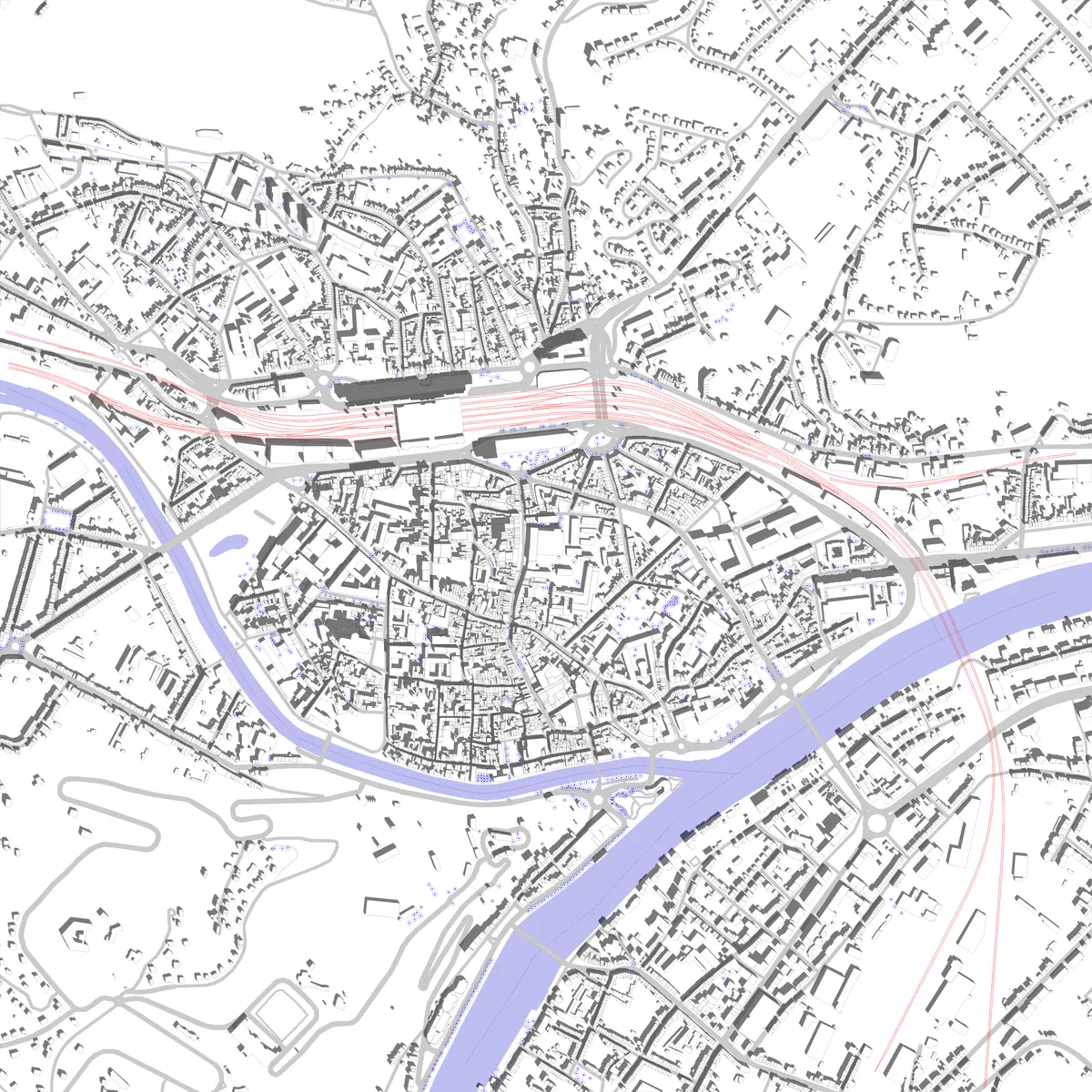 Namur plan de situation (2,5 km)