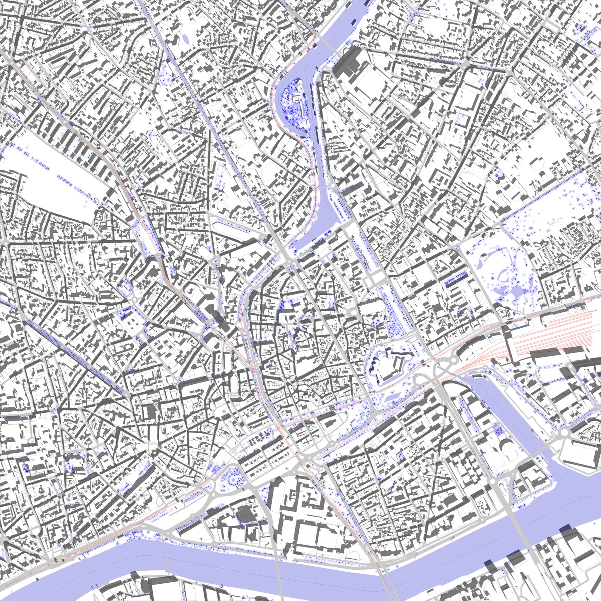 Nantes plan de situation (2,5 km)