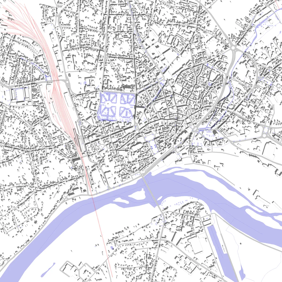 Nevers Lageplan (2,5 km)