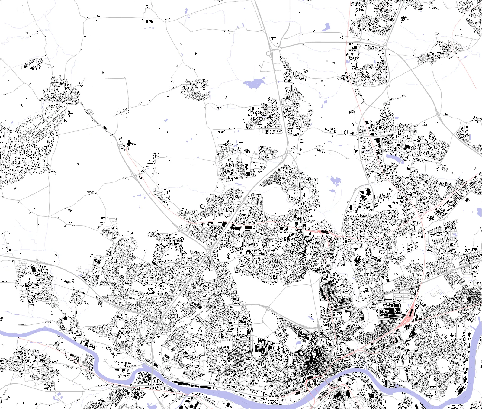 Newcastle upon Tyne figure ground plan