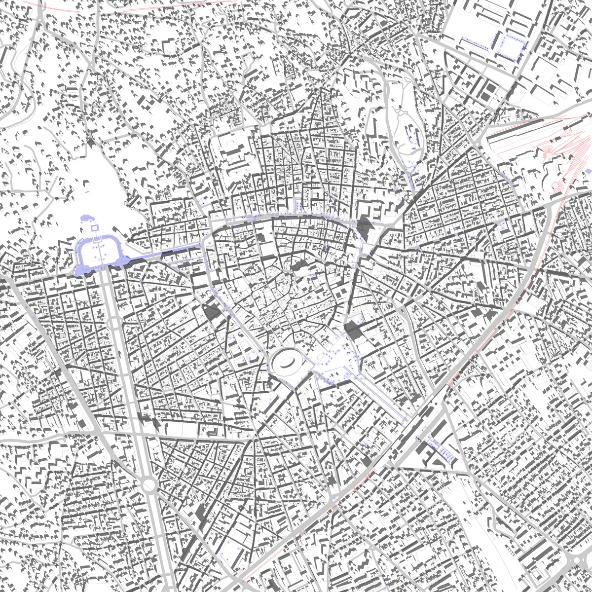 Nîmes plan de situation (2,5 km)