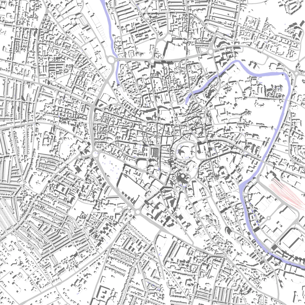 Norwich Lageplan (2,5 km)