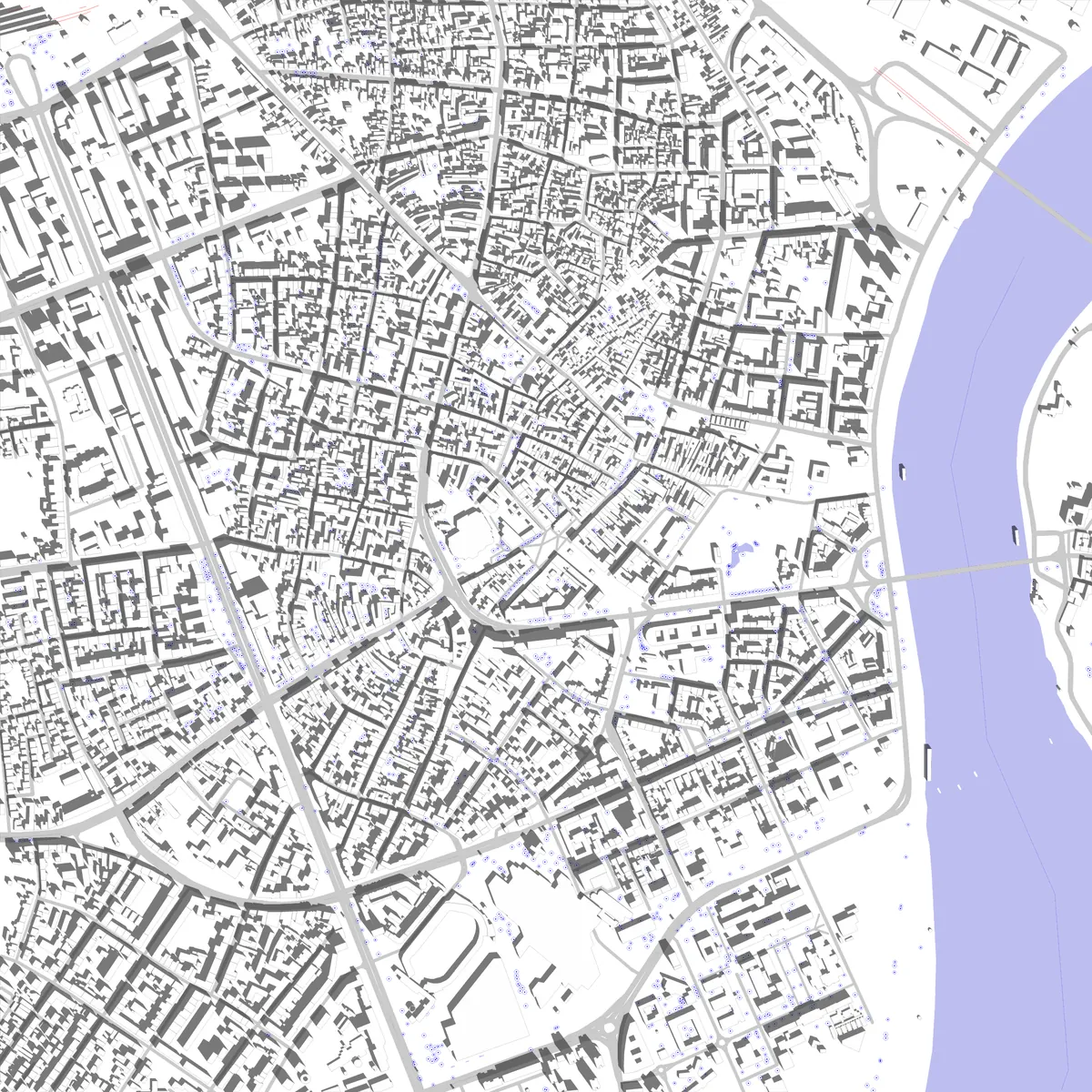 Novi Sad Lageplan (2,5 km)