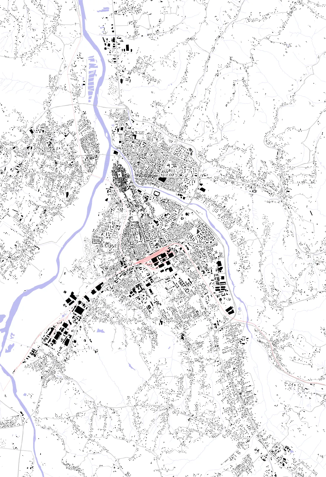 Nowy Sącz figure ground plan