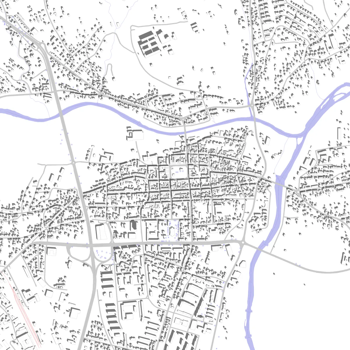 Nowy Targ plan zagospodarowania (2,5 km)