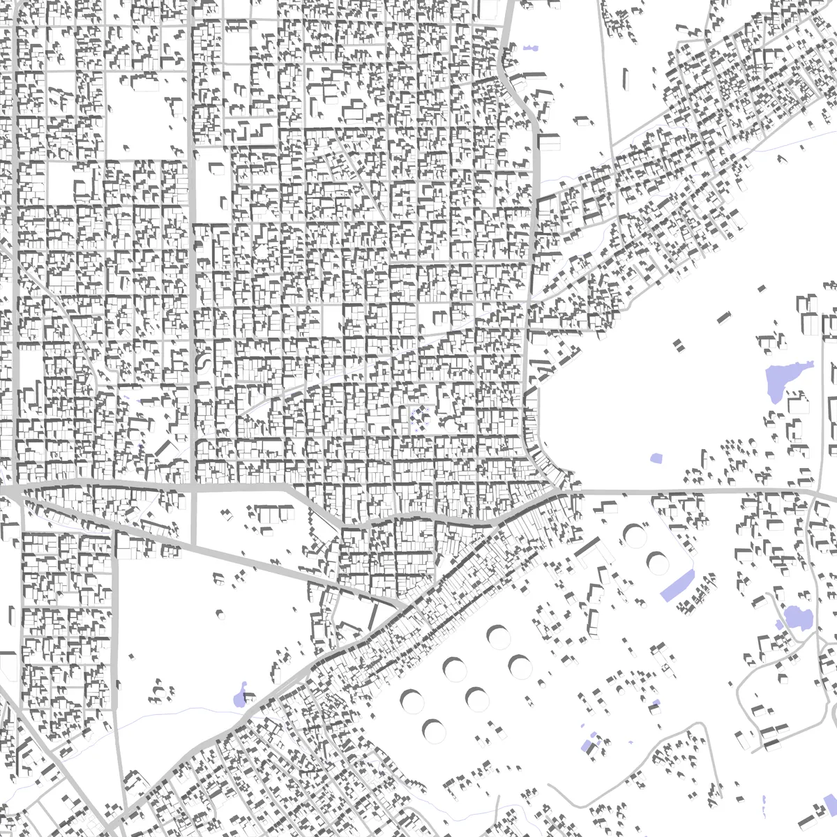 Nueva Loja plano de situación (2,5 km)