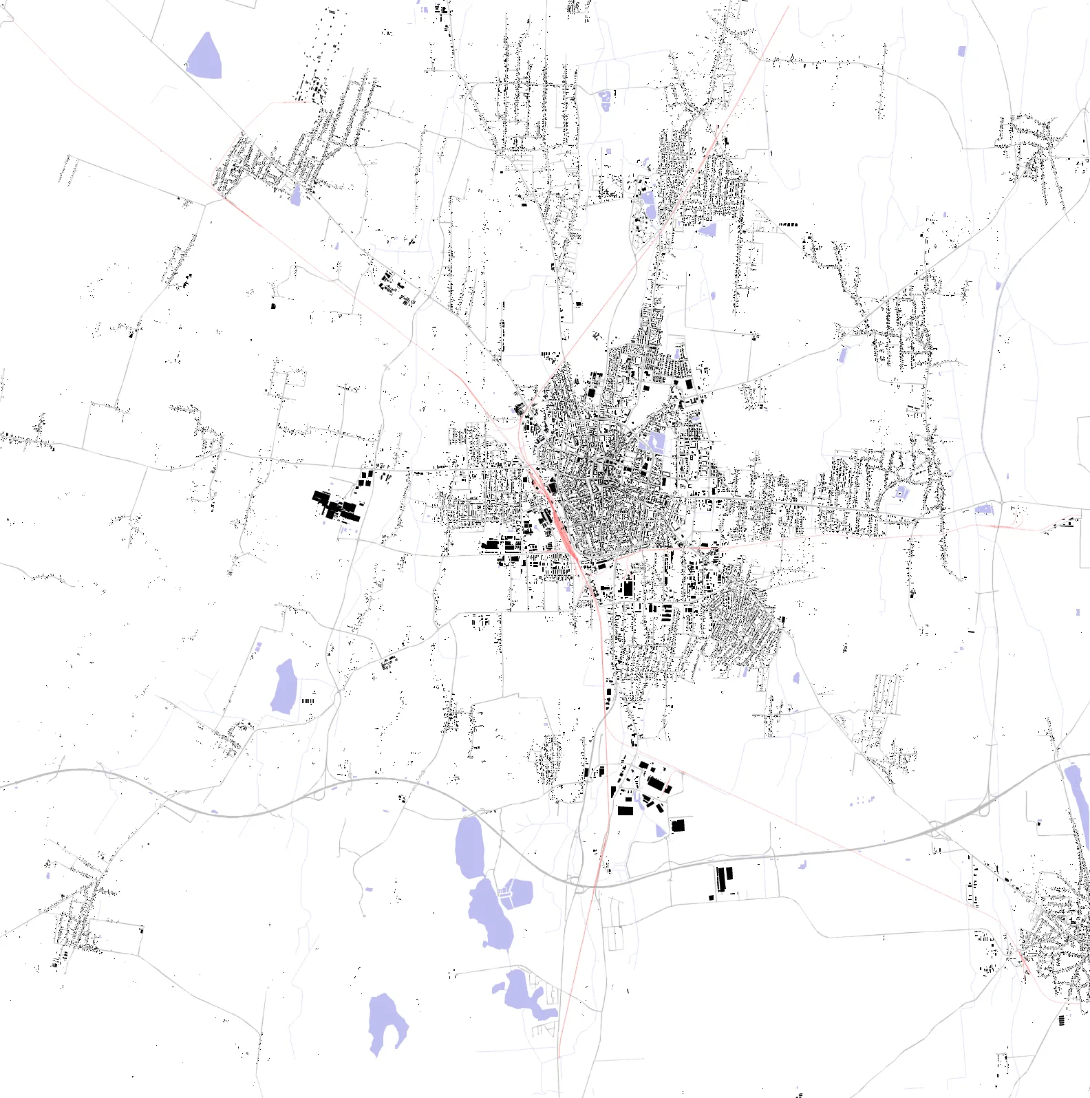 Nyíregyháza figure ground plan