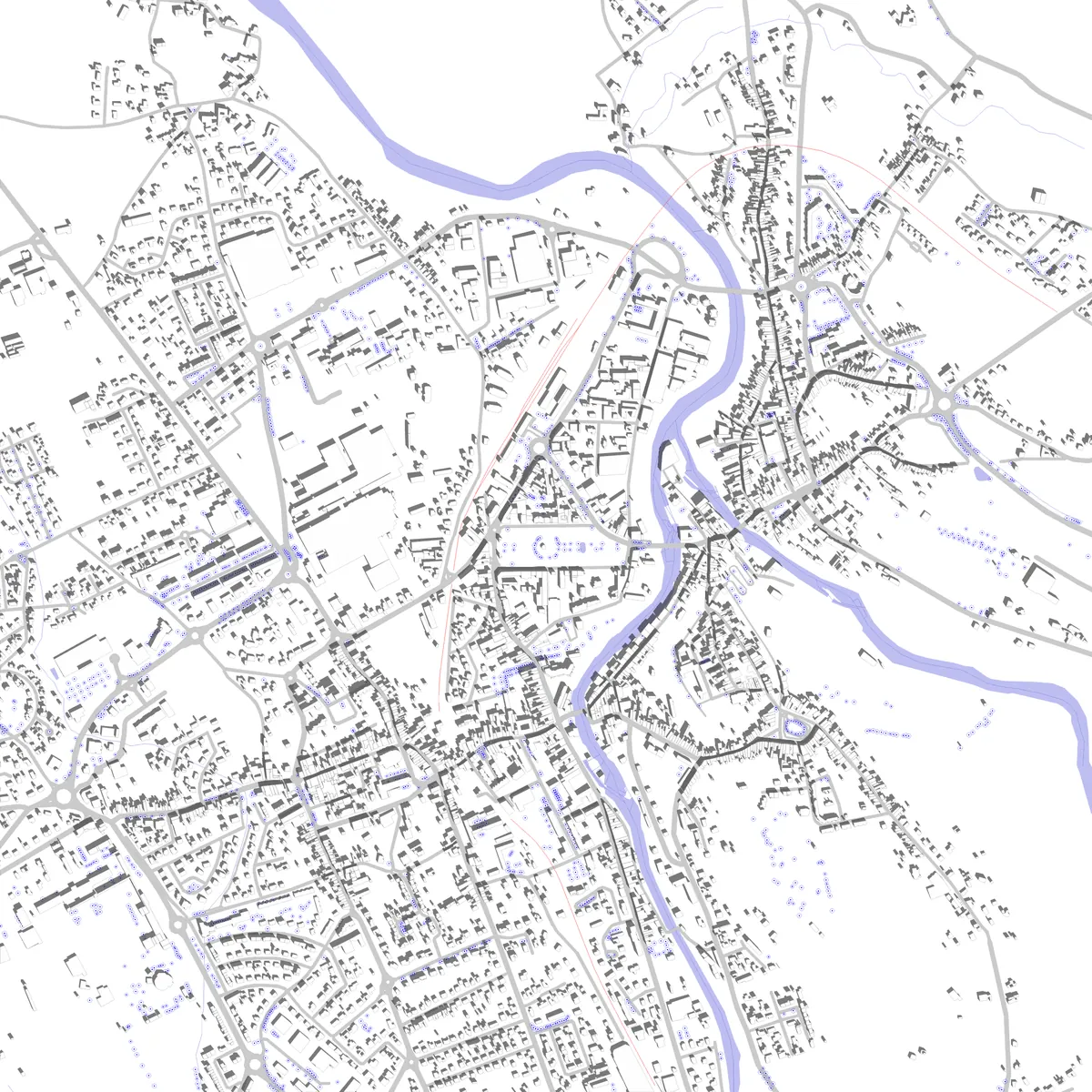 Oloron-Sainte-Marie plan de situation (2,5 km)
