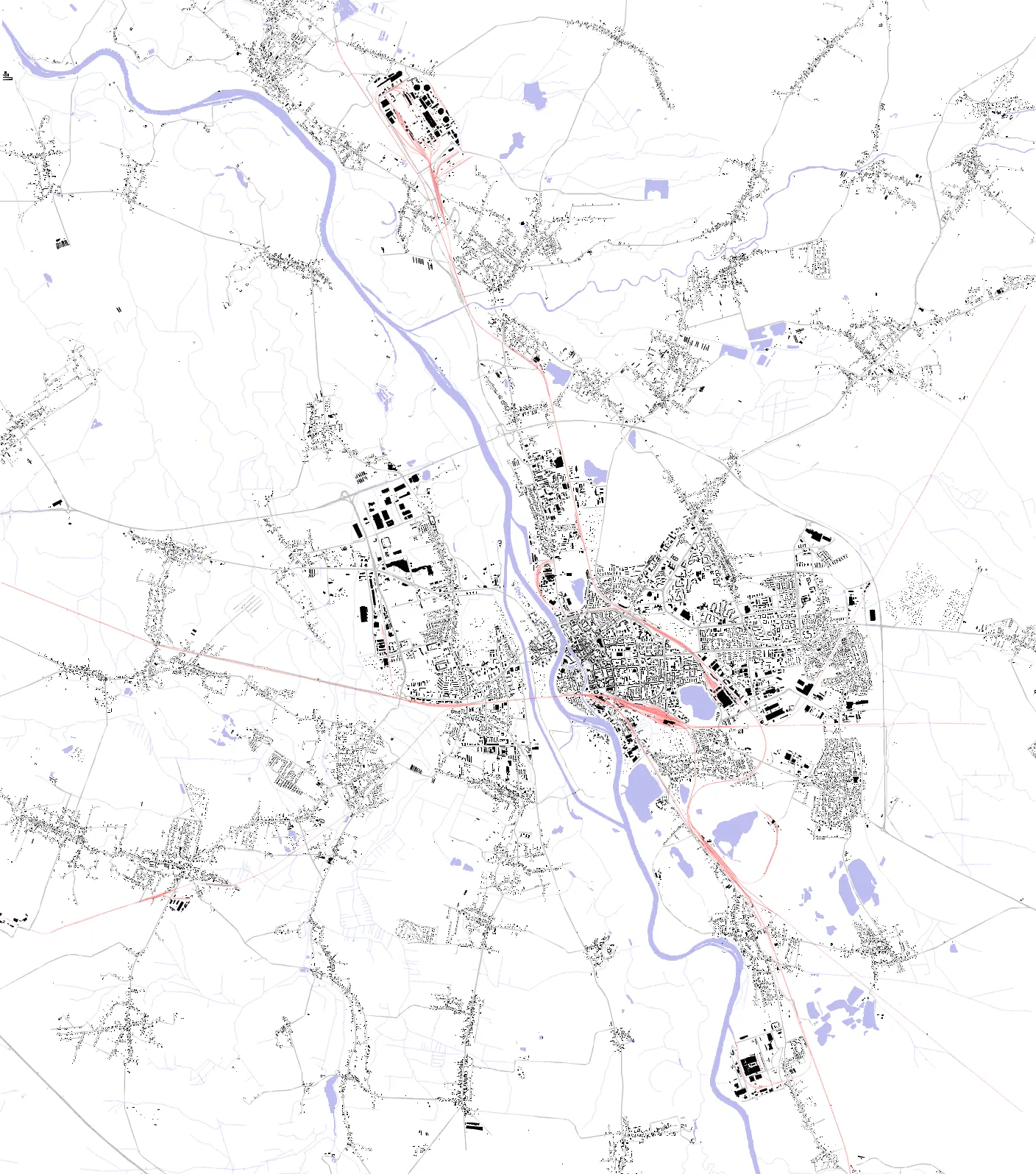Opole plan czarno-biały