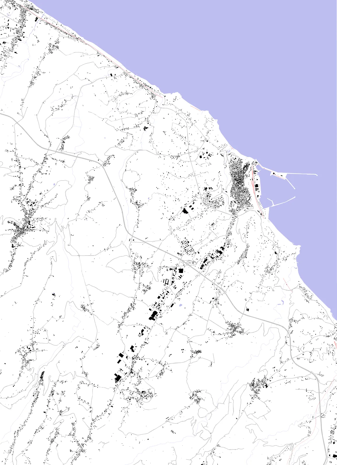 Ortona planimetria a figura-sfondo