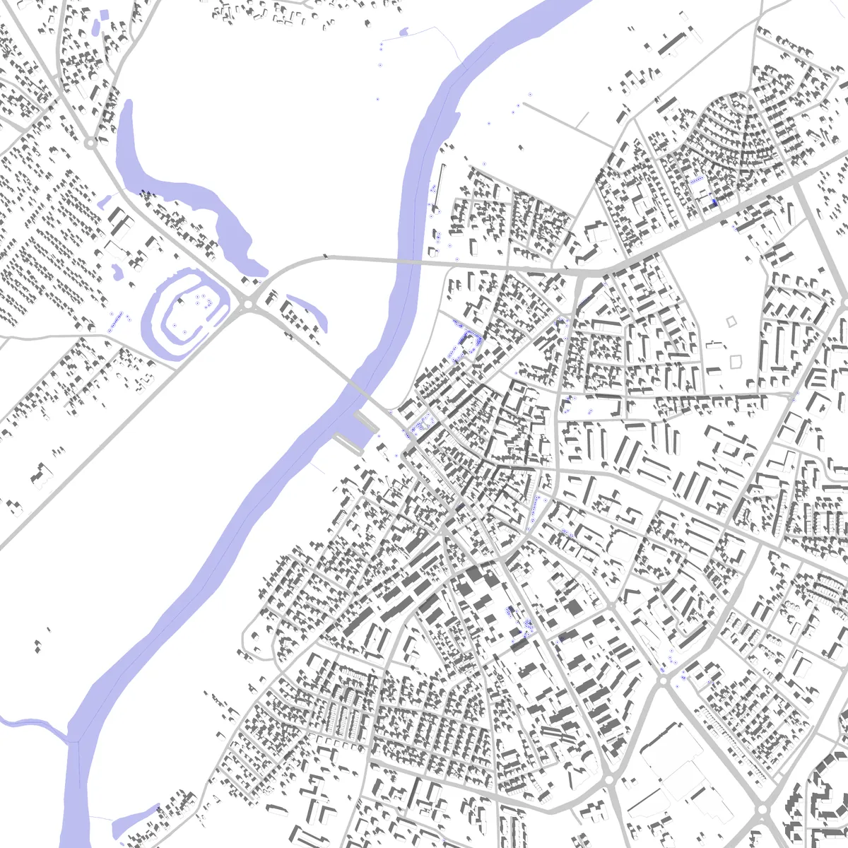 Ostrołęka plan zagospodarowania (2,5 km)