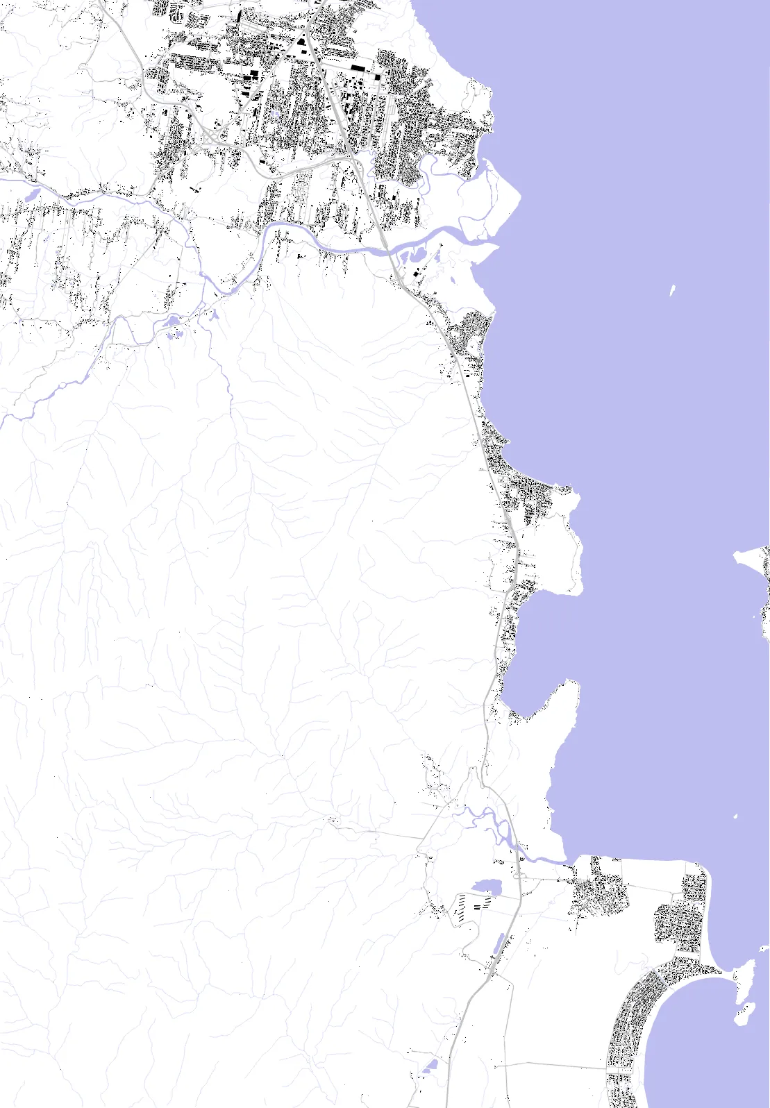 Palhoça planta de cheios e vazios