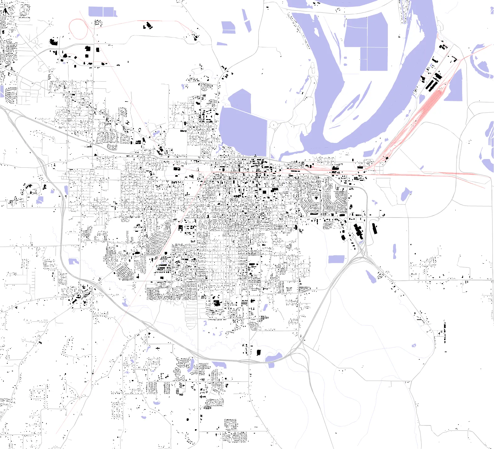 Pine Bluff figure ground plan