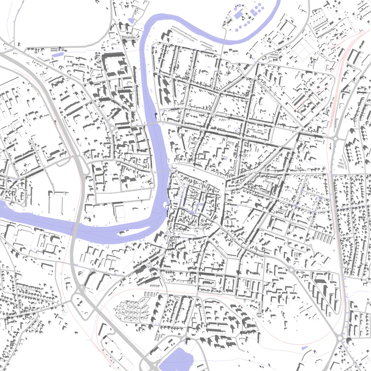 Písek site plan (2.5 km)