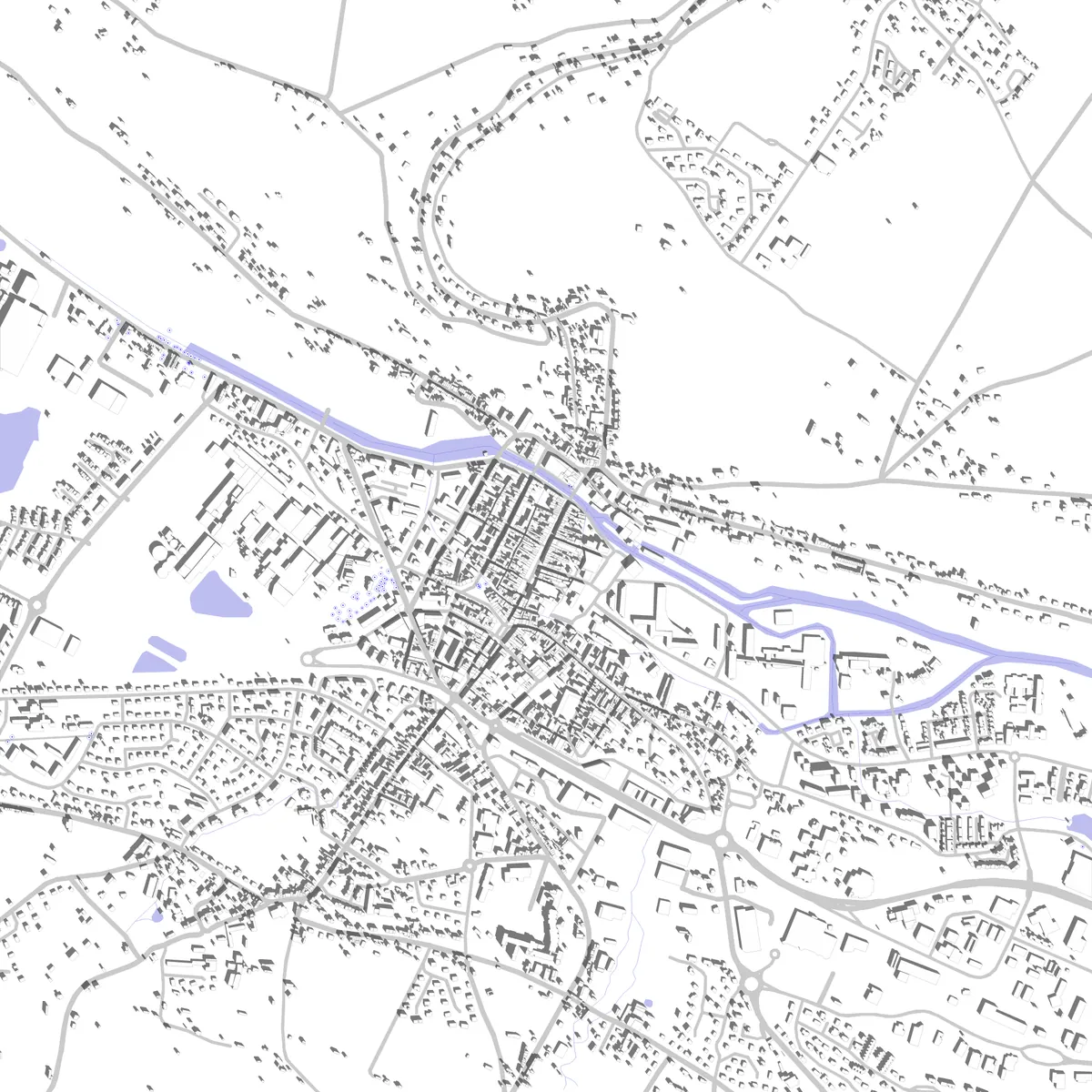 Pont-Audemer plan de situation (2,5 km)