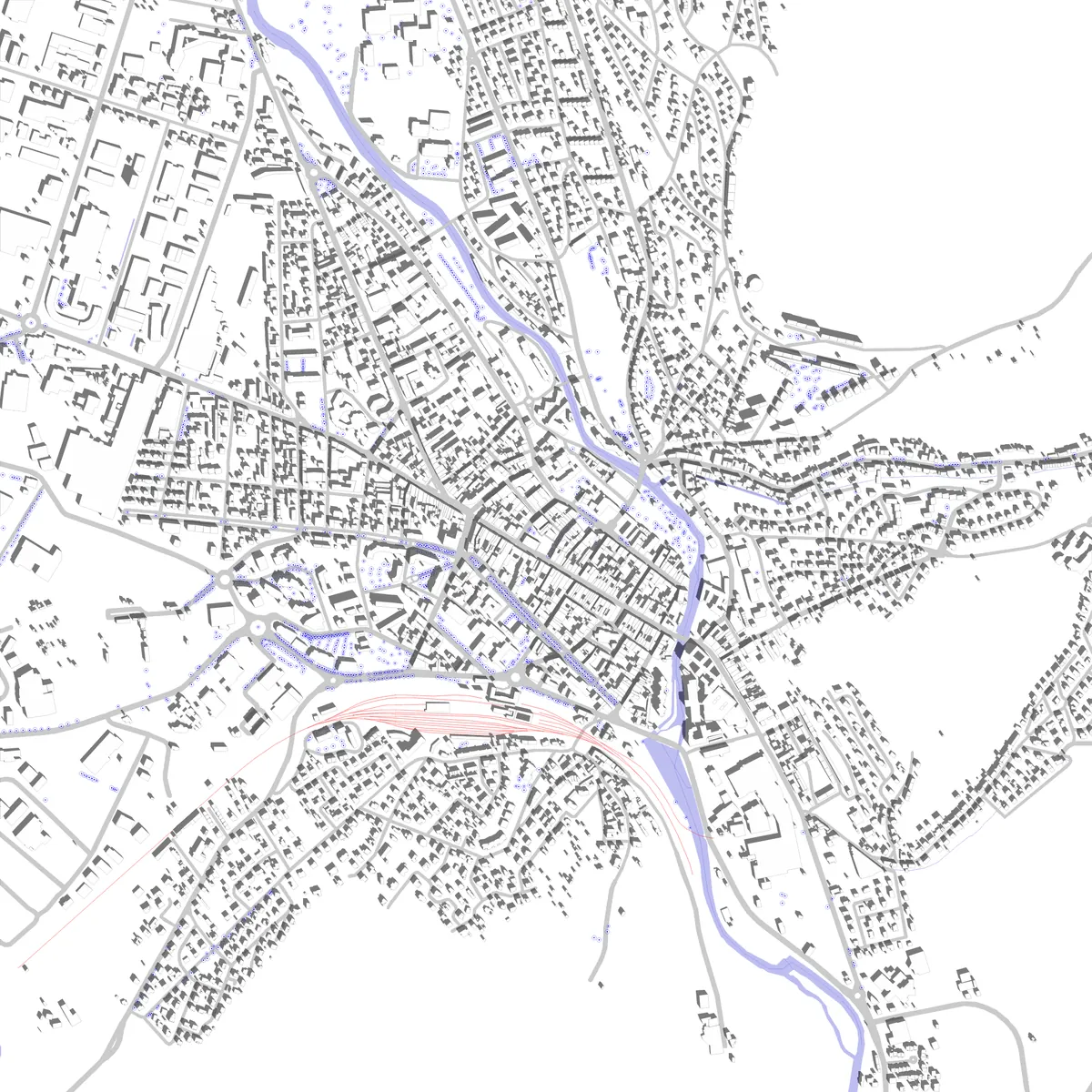 Pontarlier plan de situation (2,5 km)