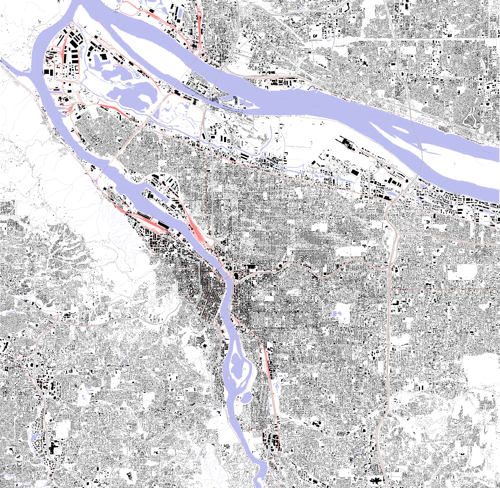Portland figure ground plan