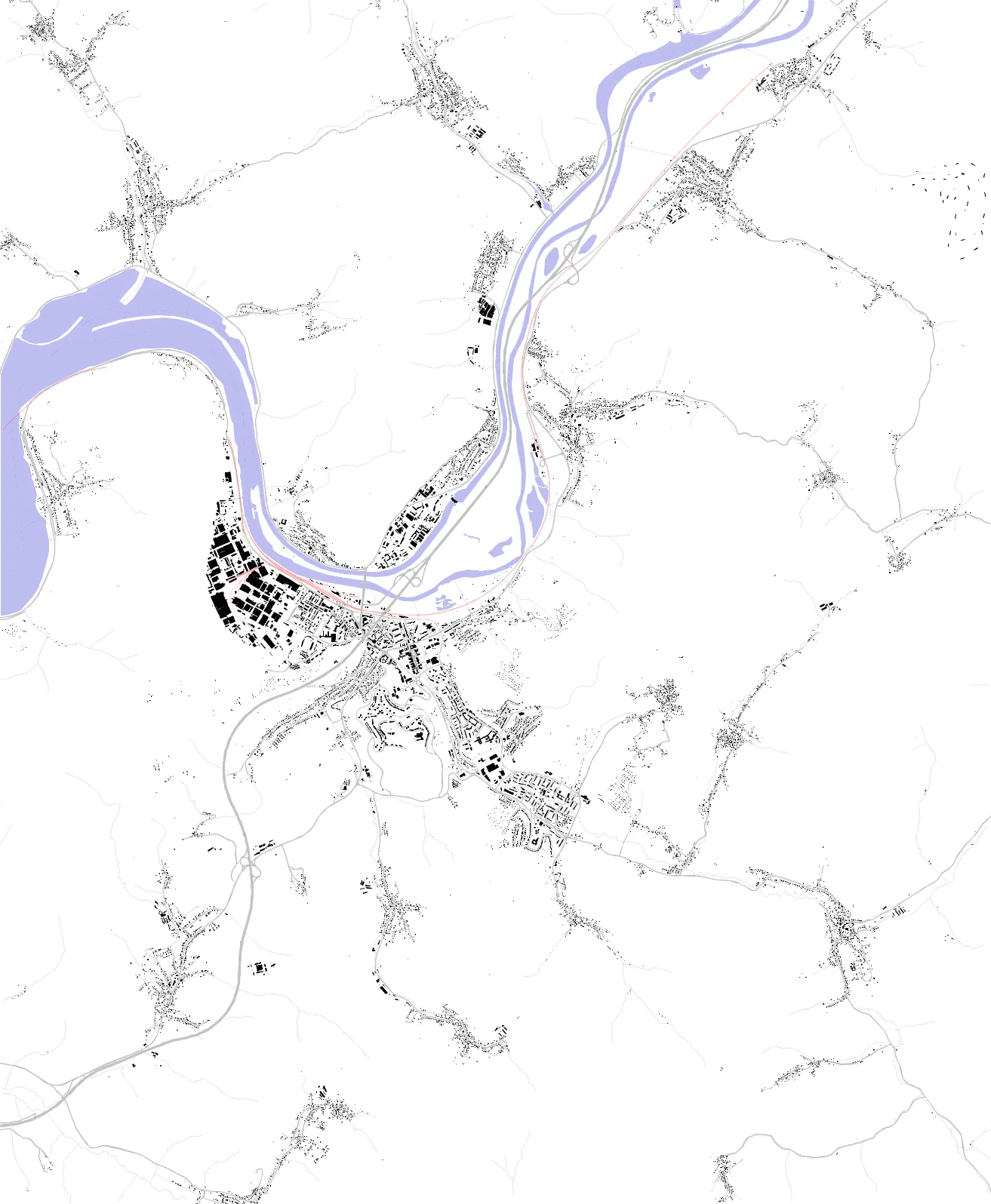 Považská Bystrica figure ground plan