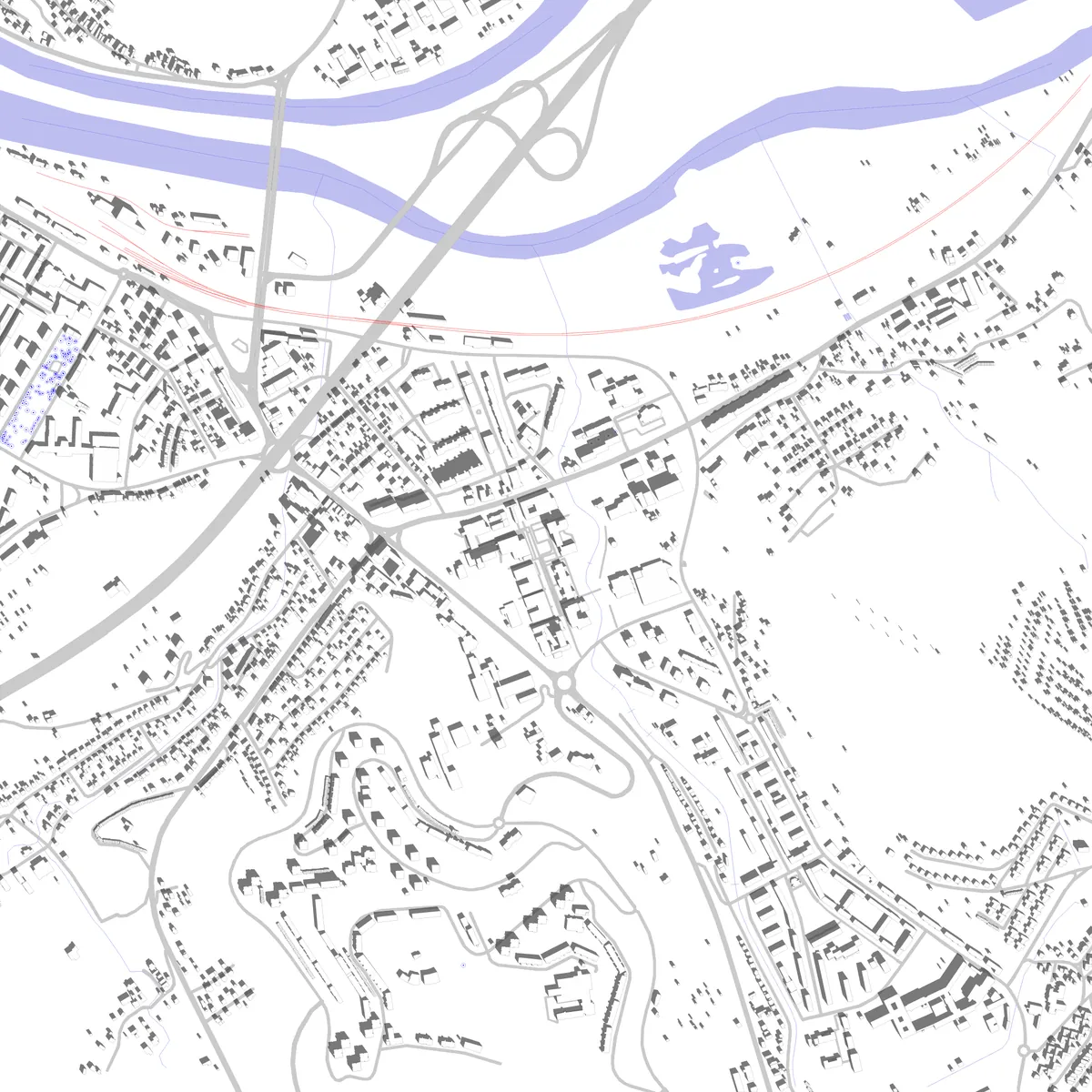Považská Bystrica site plan (2.5 km)