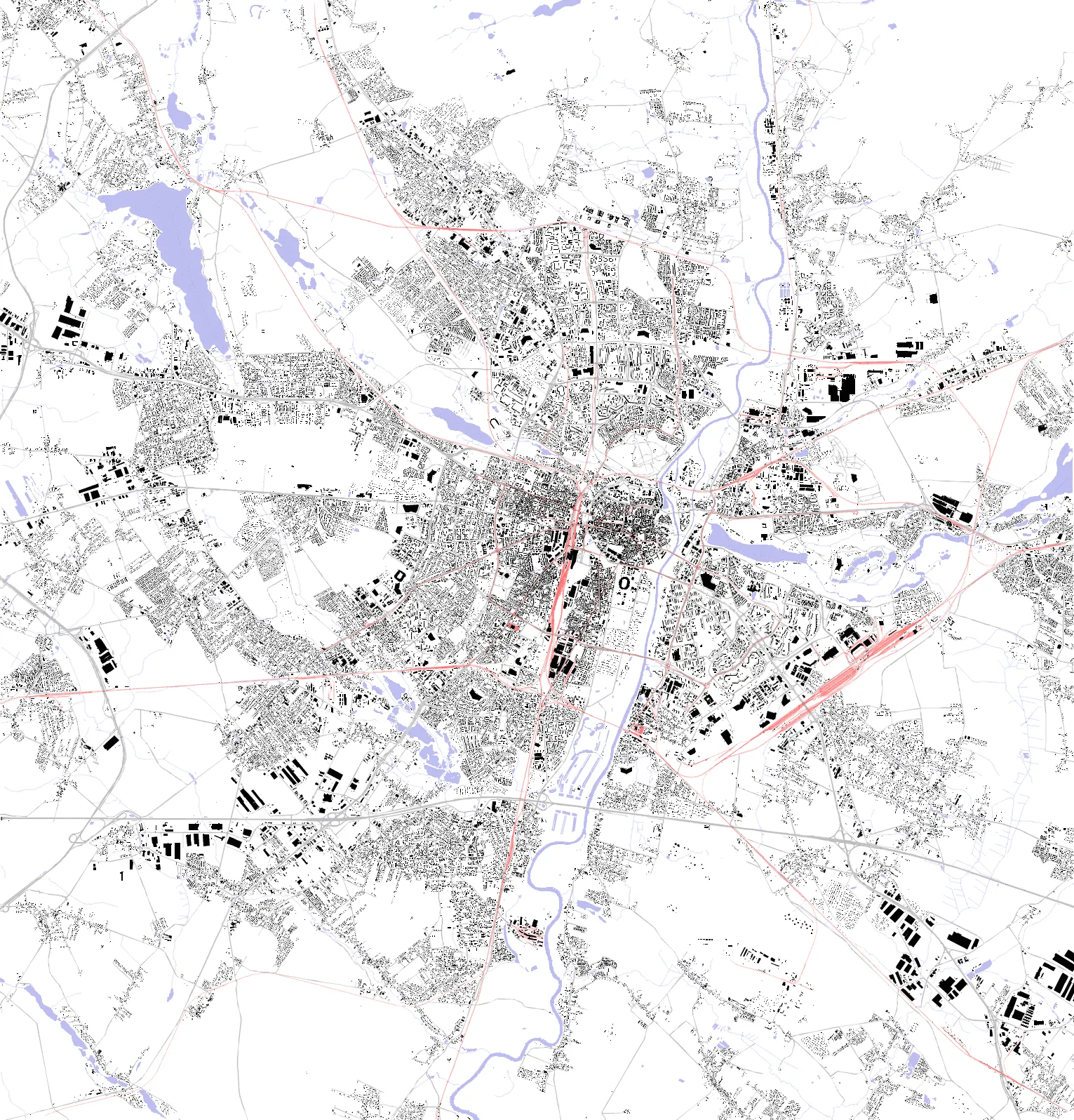 Poznań plan czarno-biały
