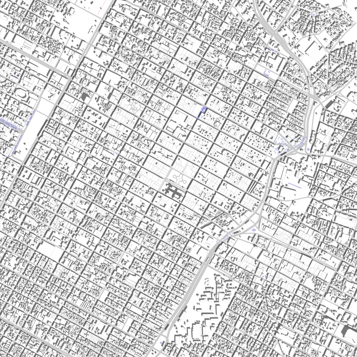 Puebla City site plan (2.5 km)