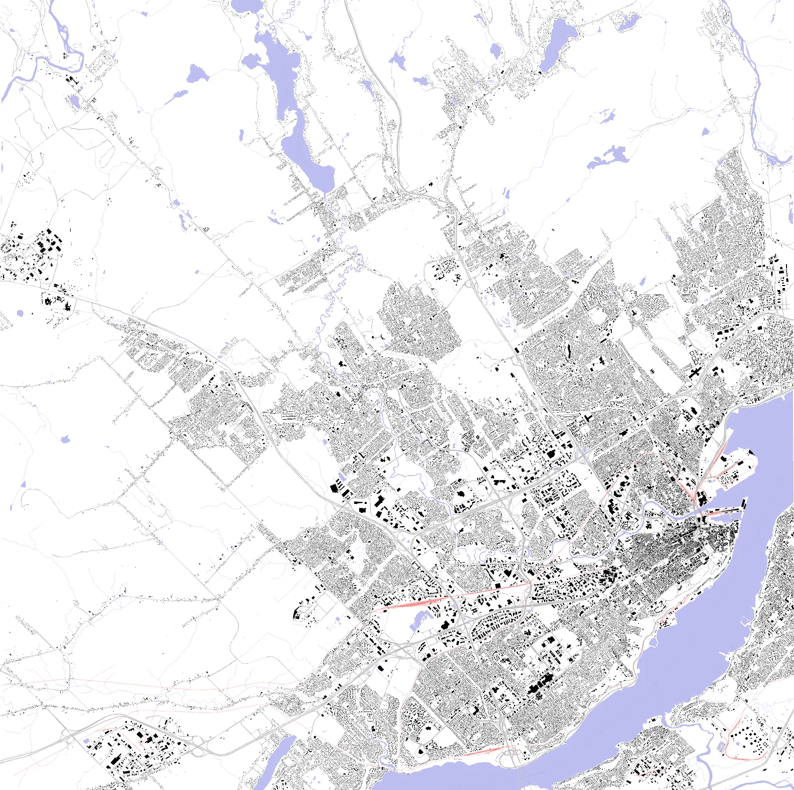 Quebec City figure ground plan
