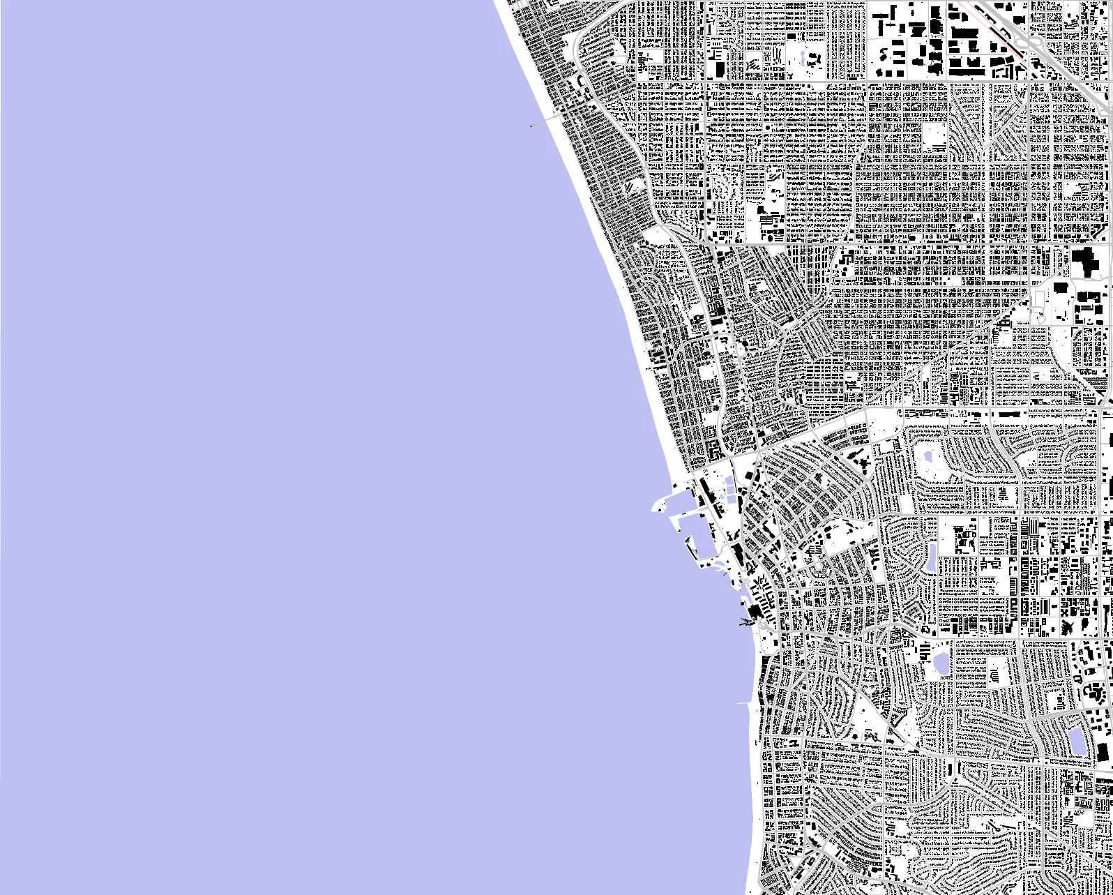 Redondo Beach figure ground plan