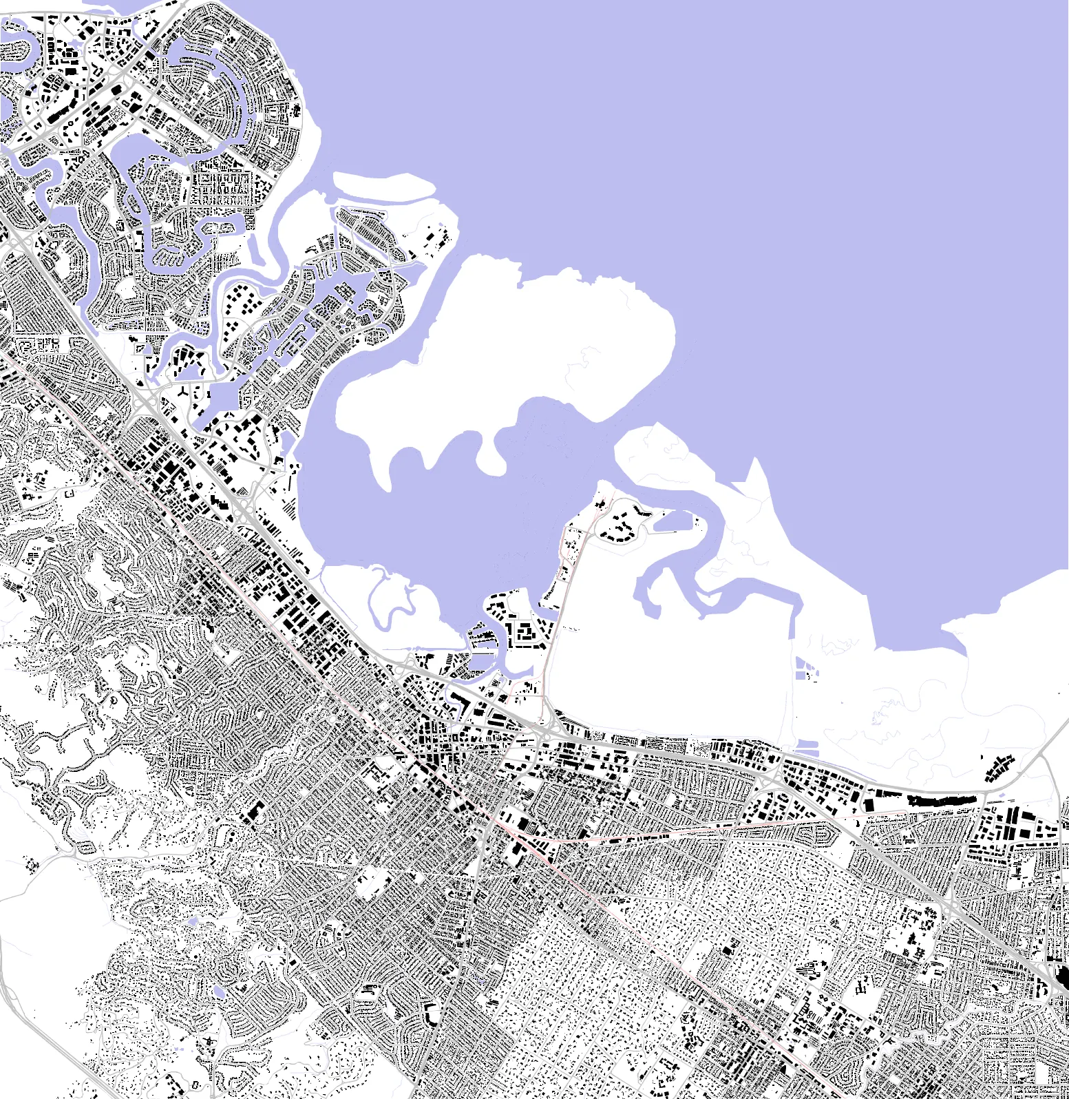 Redwood City figure ground plan