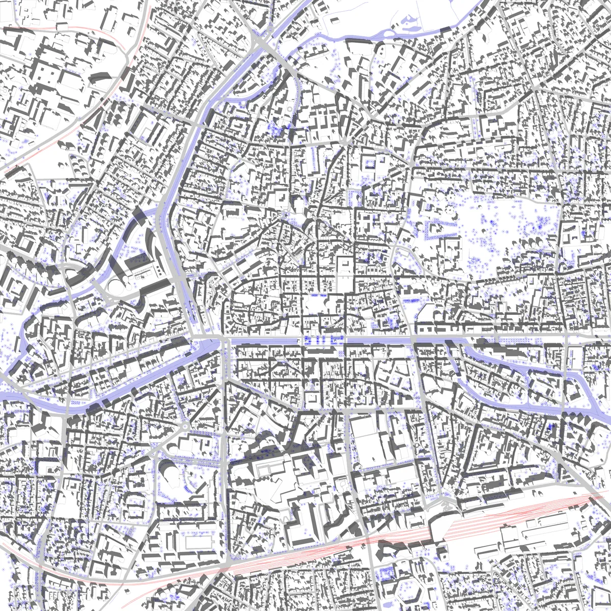 Rennes plan de situation (2,5 km)