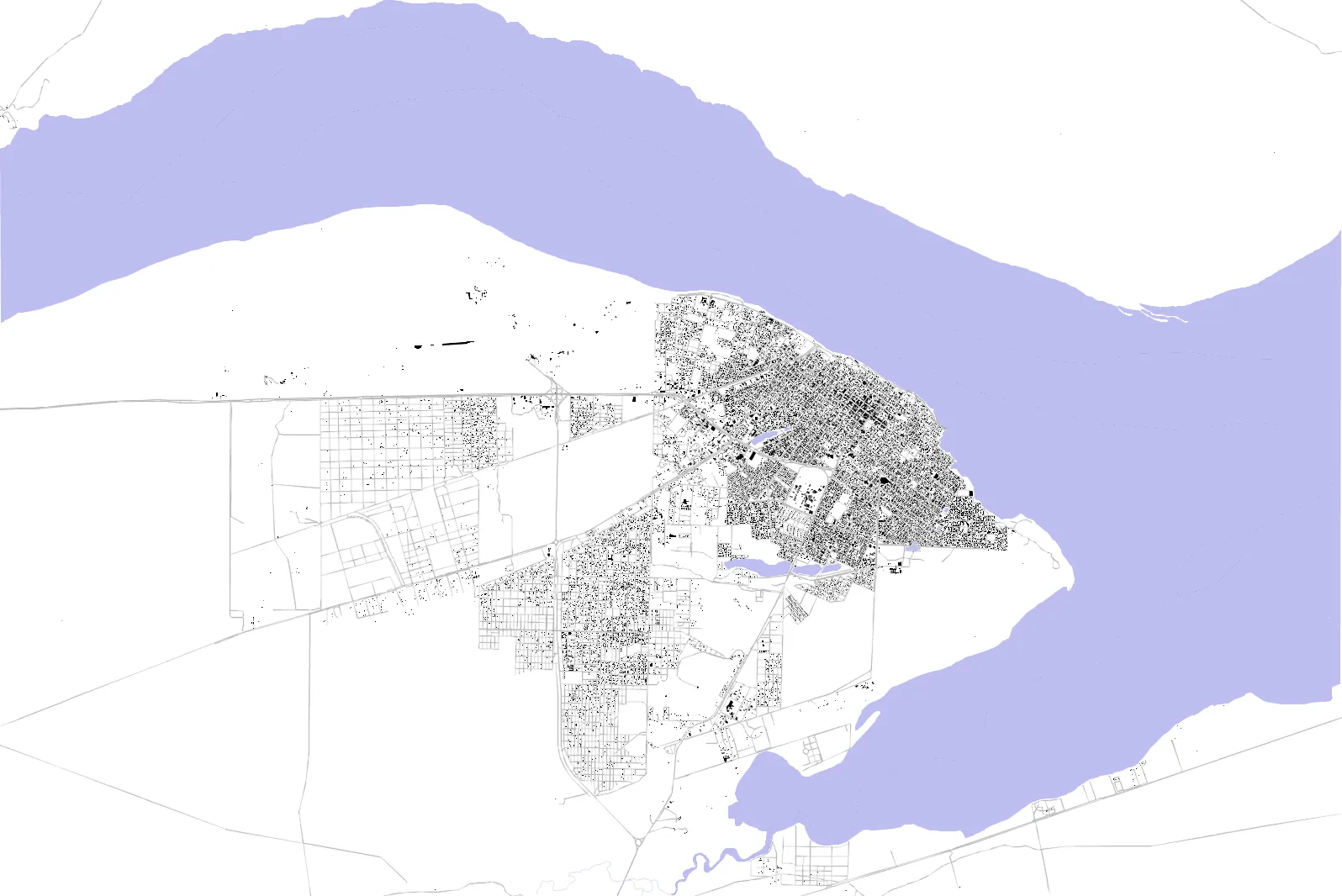Río Gallegos figure ground plan