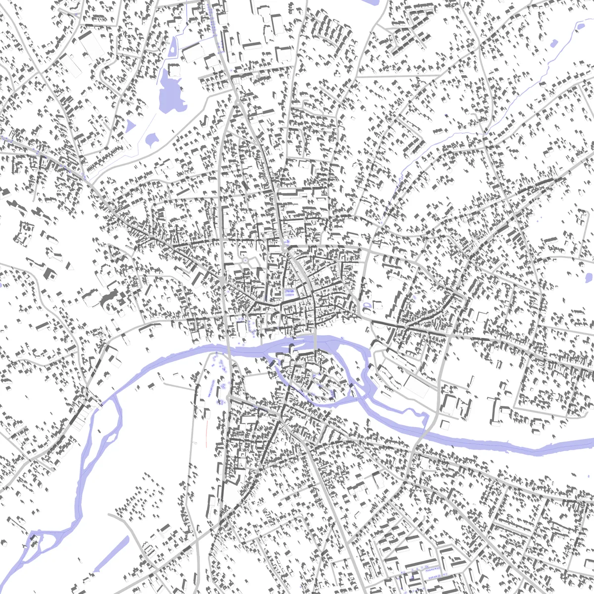 Romorantin-Lanthenay plan de situation (2,5 km)