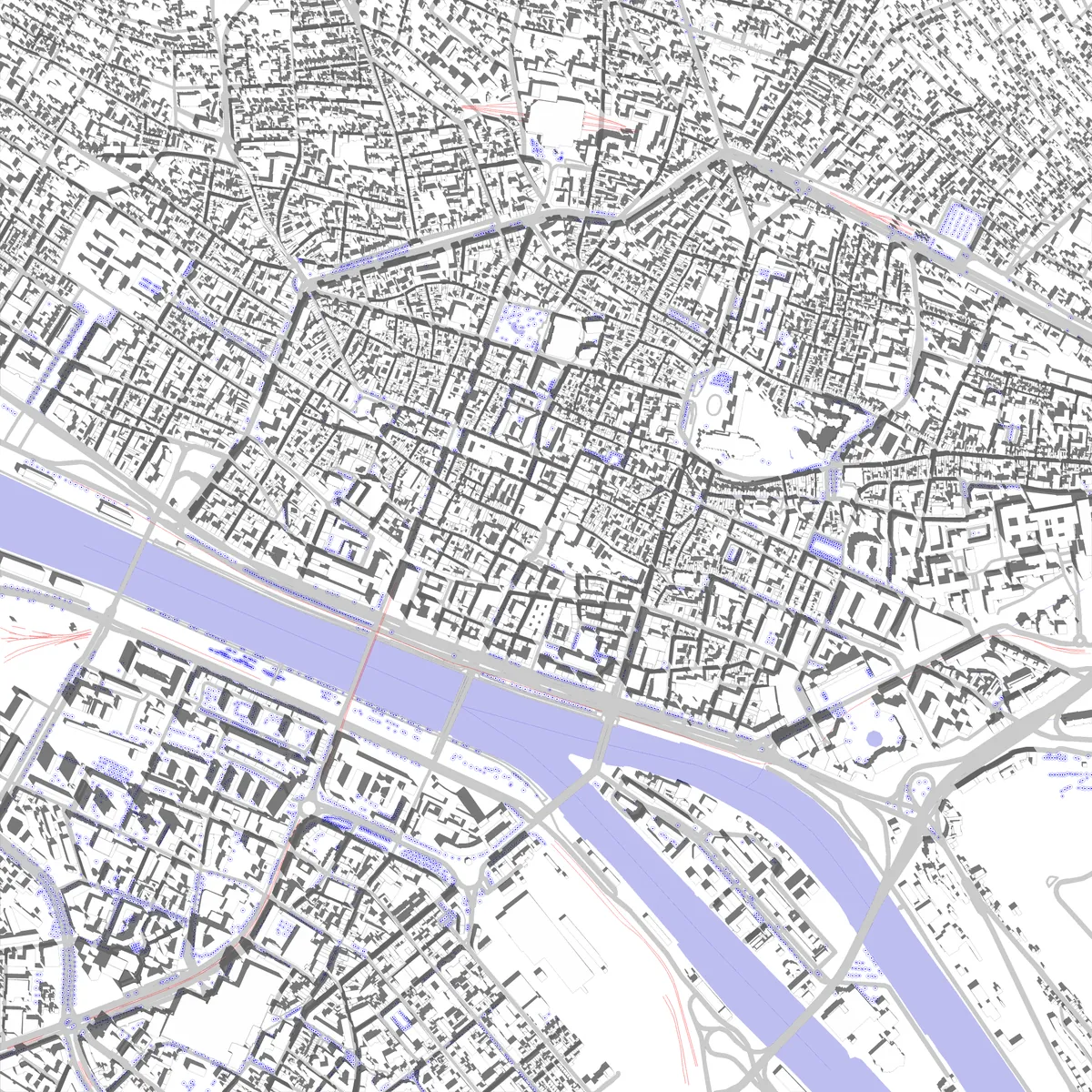 Rouen plan de situation (2,5 km)