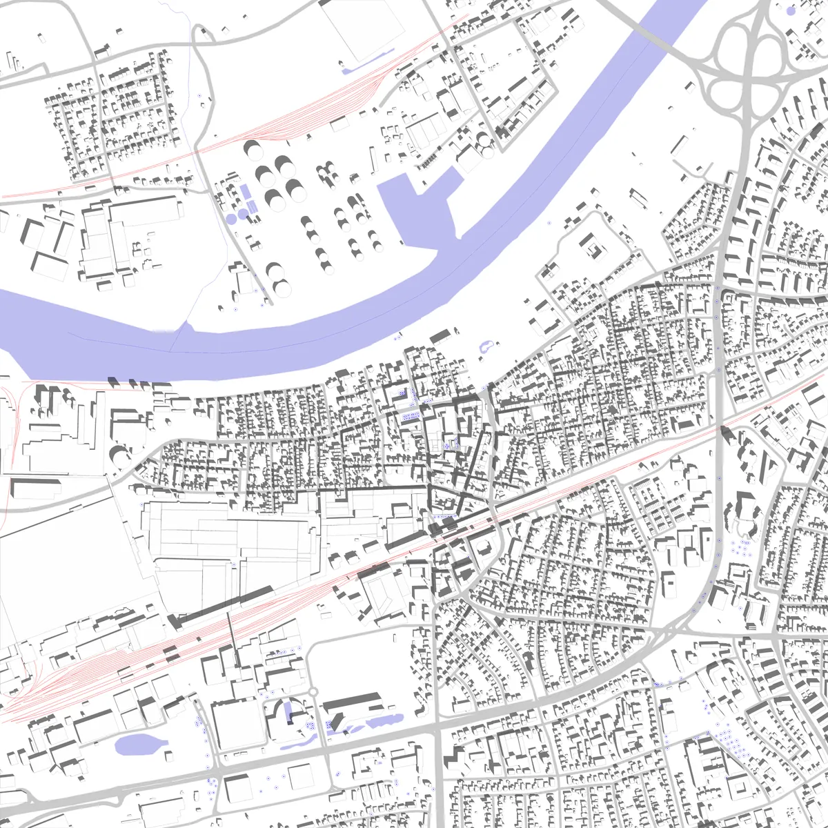 Rüsselsheim am Main Lageplan (2,5 km)