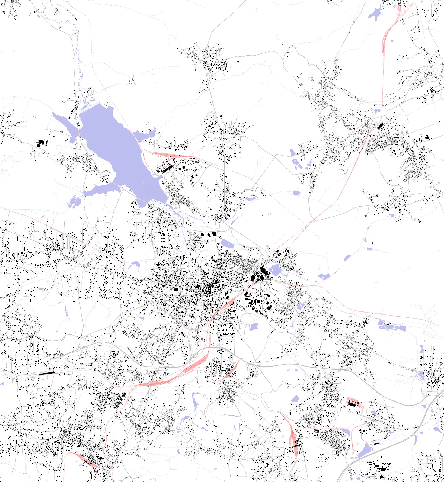 Rybnik plan czarno-biały