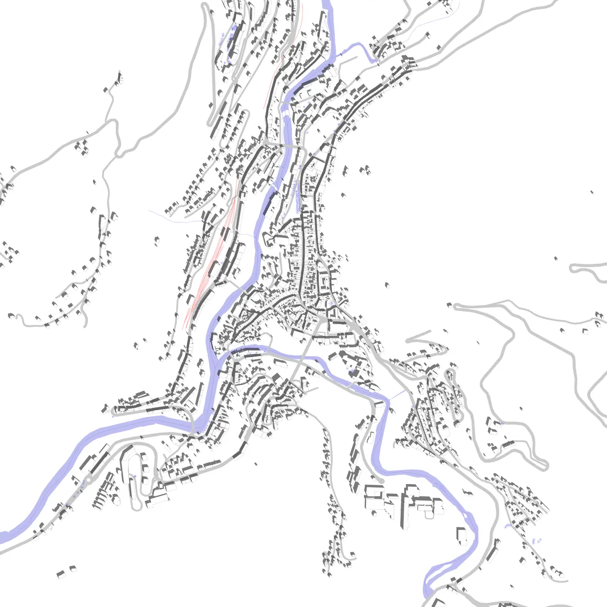 Saint-Claude plan de situation (2,5 km)