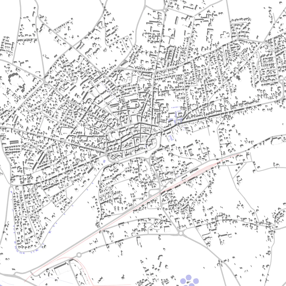 Saint-Gaudens plan de situation (2,5 km)