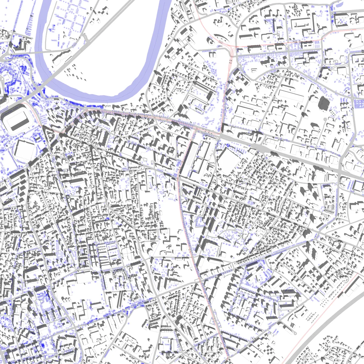 Saint-Martin-d'Hères plan de situation (2,5 km)