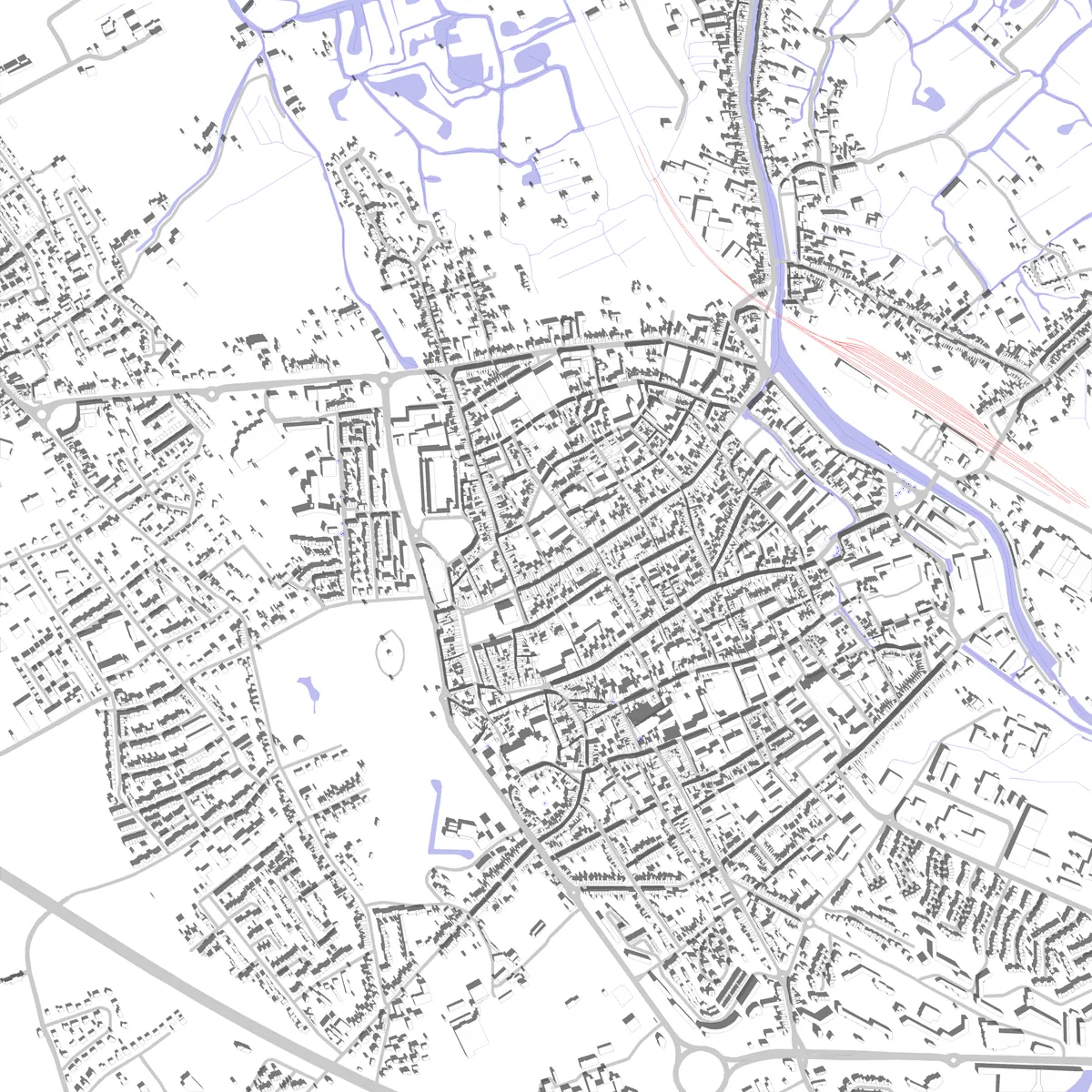 Saint-Omer plan de situation (2,5 km)