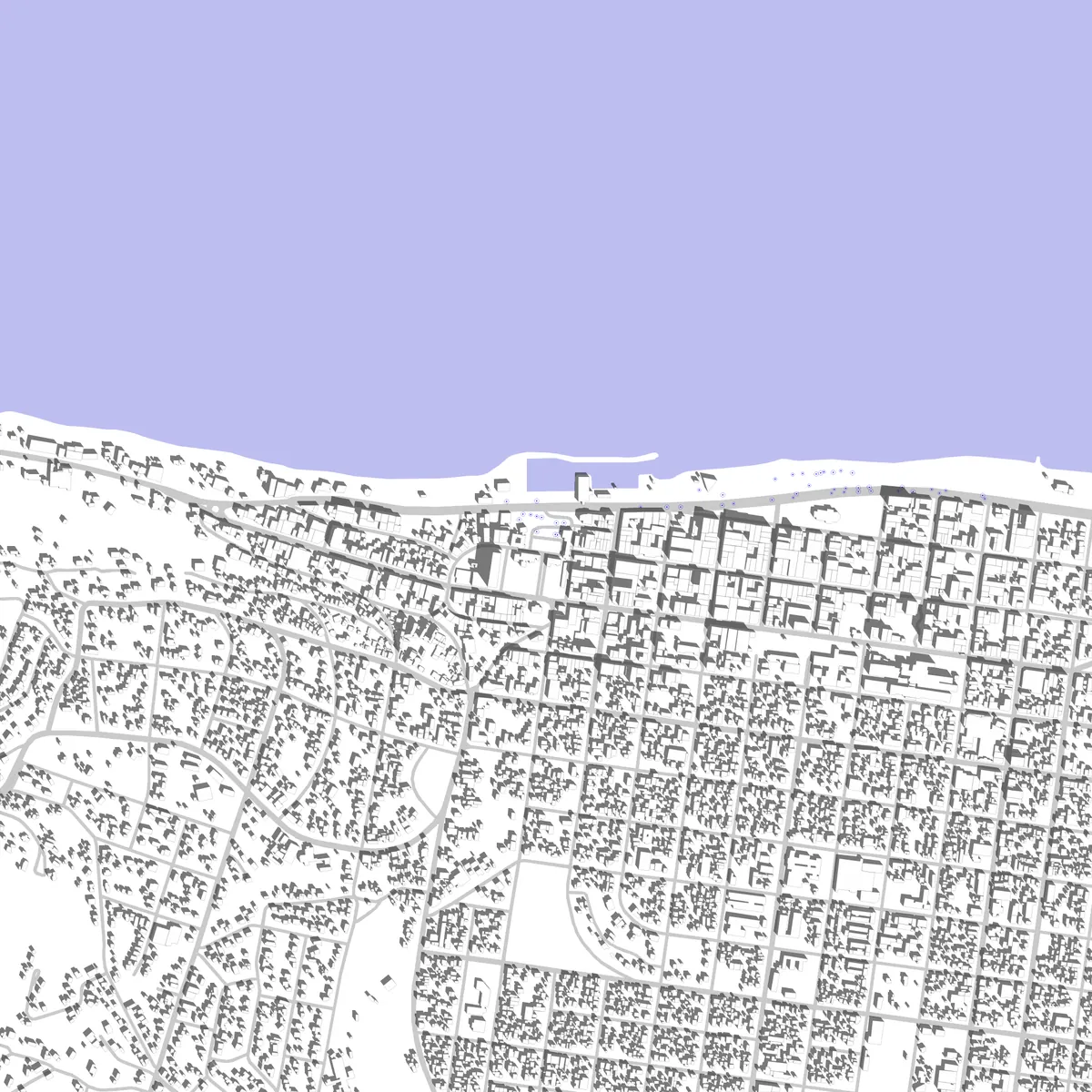 San Carlos de Bariloche site plan (2.5 km)